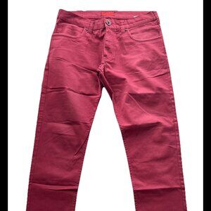 Emporio Armani Burgundy Slim Straight Jeans W32 Tag L34 Italy Cotton